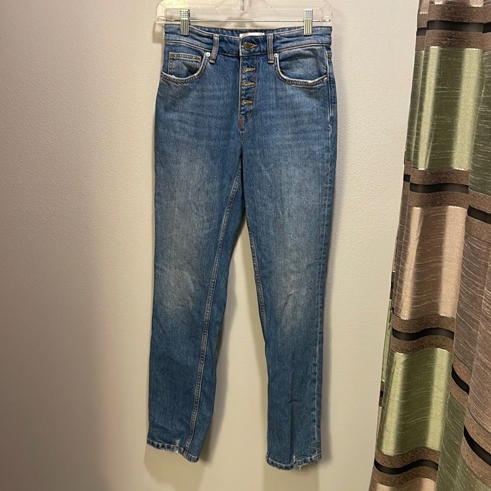 ANINE Bing woman’s button fly blue jeans